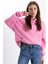 Unisex Oversize Pembe Kapşonlu Sweatshirt 1