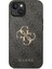 iPhone 15 Uyumlu Kılıf Guess Orjinal Lisanslı Pu Deri Yazı ve 4g Metal Logolu Desenli Kapak Gri 4