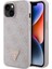 iPhone 15 Uyumlu Kılıf Guess Orjinal Lisanslı Pu Deri Taşlı Üçgen Logo 4g Desenli Strass Kapak Pembe 2