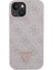 iPhone 15 Uyumlu Kılıf Guess Orjinal Lisanslı Pu Deri Taşlı Üçgen Logo 4g Desenli Strass Kapak Pembe 4