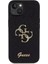 iPhone 15 Uyumlu Kılıf Guess Orjinal Lisanslı 4g Büyük Metal Logolu Glitter Kapak Siyah 4