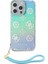 iPhone 15 Pro Max Kılıf Guess Orjinal Lisans Yazı Logolu Askı Ipli Holografik Glitter Peony Turkuaz 2