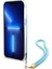 iPhone 15 Pro Max Kılıf Guess Orjinal Lisans Yazı Logolu Askı Ipli Holografik Glitter Peony Turkuaz 4