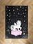 Bebek ve Çocuk Odası Pembe Bulut Üzerinde Unicorn Desenli Siyah Halı 1