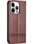 Magnicy Buzağı Doku Pu Pu Kılıfı Iphone 15 Pro Dark Brown Için (Yurt Dışından) 3
