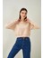 Tena Moda Kadın Taş Bisiklet Yaka Üç Iplik Oversize Crop Sweatshirt 2