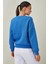 Tena Moda Kadın Mavi Bisiklet Yaka Üç Iplik Basic Sweatshirt 4