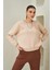 Tena Moda Kadın Taş Bisiklet Yaka Üç Iplik Basic Sweatshirt 2