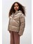 Kışlık Kız Kapşonlu Anorak Mont Krem 1