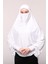 Kollu Sufle Çarşaf Üstü Peçeli Pratik Tesettür Hijab - Nikaplı Namaz Örtüsü - Beyaz 1