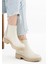 Rosalinda Yan Lastik Detaylı Deri Kadın Bot Bej 1