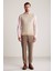 Çizgi Desenli Camel Lambswool Yün Triko Süveter 5