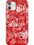 iPhone 12 Silikon Urban Grafiti Yazılı Tarz Style Kırmızı Renkli Telefon Kılıfı 1