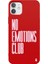 iPhone 12 Mini Silikon Özel Tasarım Yazılı Duygusuz No Emotions Club Kırmızı Renkli Telefon Kılıfı 1
