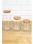 12'li Ahşap Vakum Kapaklı Set 1300 ml - 800 ml - 500 ml Set Cam Kavanoz Saklama Kabı 2