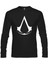 Erkek Siyah Assassin's Creed - Logo Baskılı Sweatshirt 1