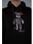 Unisex Siyah Oversize Kapşonlu Sweatshirt 4