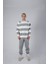Smoked Çizgi Baskılı Oversize Kapşonlu Sweatshirt 2