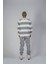 Smoked Çizgi Baskılı Oversize Kapşonlu Sweatshirt 3