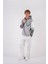 Gri Nakışlı Oversize Kapşonlu Sweatshirt 4