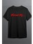 Farzet Ki Baskılı Pamuklu Likralı T-Shirt (Kırmızı Yazılı Siyah 1