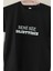 Beni Siz Delirttiniz Baskılı Pamuklu Likralı T-Shirt (Beyaz Yazılı Siyah 1