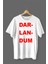 Darlandum Baskılı Pamuklu Likralı T-Shirt (Kırmızı Yazılı Beyaz 1