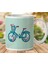 1-082 Retro Çiçek Sepeti Bıcycle Iki Tarafı Baskılı Kupa Bardak 1