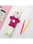 Tavşan Temalı Peluş Sevimli ve Şirin Kalem Kutusu - Pembe 1