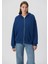 Kadın Fermuarlı Kapüşonlu Lacivert Basic Sweatshirt 1611775-82625 3