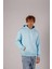 Unisex Indigo Basic Oversize Kapşonlu Sweatshirt 2
