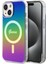 iPhone 15 Plus Uyumlu Kılıf Guess Orjinal Lisanslı Magsafe Şarj Özellik Yazı Logolu Iridescent Siyah 1