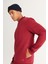 Erkek Bordo Standart Fit Normal Kesim Içi Polarlı 3 Iplik Kolej Yaka Pamuklu Sweatshirt Ceket 3