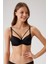 2'li Ekonomik Paket 6511 Taş Ekru-Siyah Balenli Push Up Destekli Micro Sütyen (Slip Hediyeli) 1