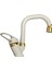 Beyaz Gold Banyo Lavabo Bataryası Musluğu Çeşmesi Oynar Başlıklı 1
