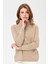Kadın Tam Balıkçı Yaka Klasik Yün Kazak K.Bej 2