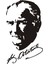 Kemal Atatürk ve Imzası Tasarım Oto Arka Cam Sticker Siyah 20*13 cm 1