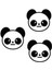 Sevimli Panda Oto Sticker 3 Parça 2