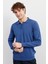 Erkek Basic Polo Yaka Ince Triko Kazak Indigo 3