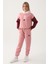 Pembe Garnili Kol Detaylı Kapüşonlu Kız Çocuk Sweatshirt 5