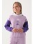 Lila Garnili Kol Detaylı Kapüşonlu Kız Çocuk Sweatshirt 1