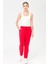 Kadın Paça Arkası Lastikli Cepli Eşofman Pantolon Kırmızı 1