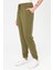 Kadın Paça Arkası Lastikli Cepli Eşofman Pantolon Haki 3