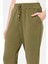 Kadın Paça Arkası Lastikli Cepli Eşofman Pantolon Haki 4