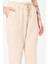 Kadın Paça Arkası Lastikli Cepli Eşofman Pantolon Bej 3