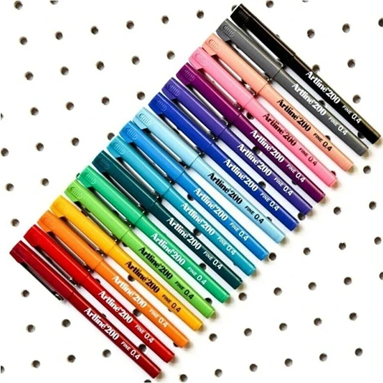 Artline 200 Fineliner 0.4 mm Ince Uçlu Yazı ve Çizim Kalemi 10 Renk