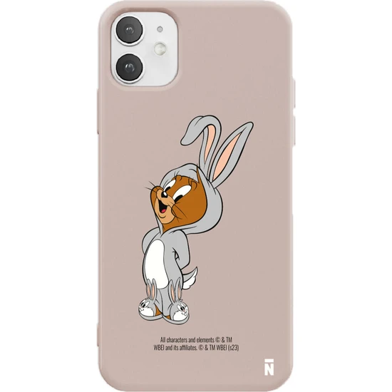 Casen iPhone 11 Silikon Bugs Bunny Kostümlü Jerry Sevimli Pudra Pembe Renkli Telefon Kılıfı