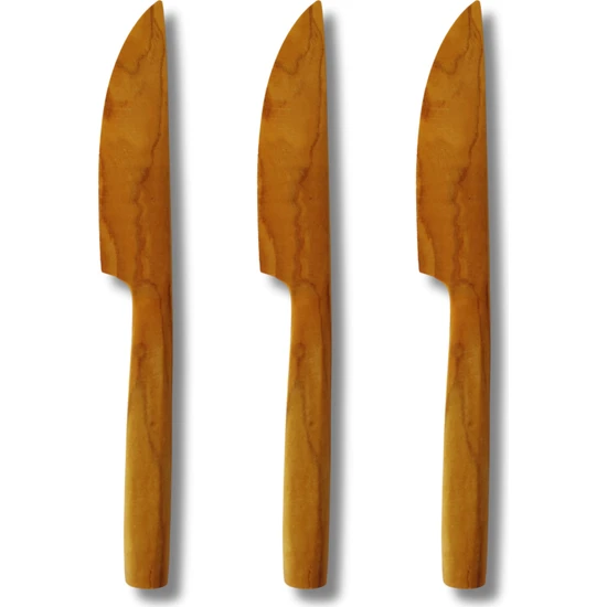 Bef Craft Zeytin Ağacı El Yapımı Bıçak Ahşap Bıçak Zeytin Bıçak Kahvaltı Bıçağı Tereyağı Bıçağı Doğal3 Adet