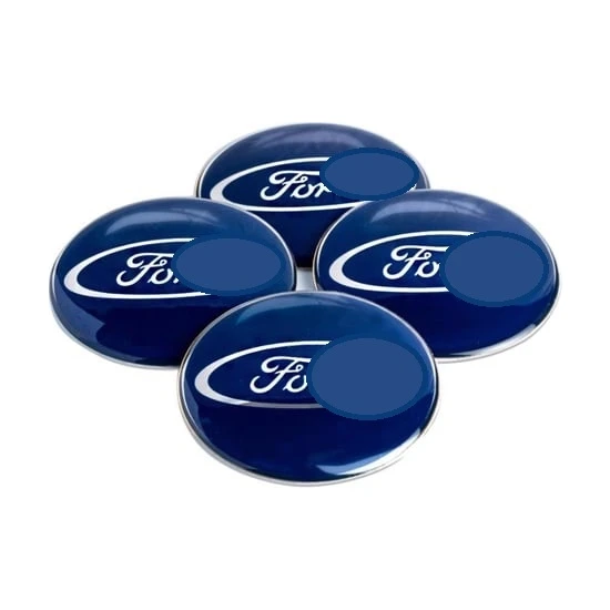 Gardenauto Ford Jant Göbeği Arması Alüminyum Jant Göbek Sticker 4'lü Set 60MM