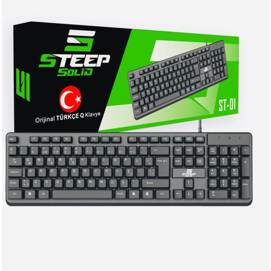 Steep Solid Ofis Tipi Kablolu Q Klavye